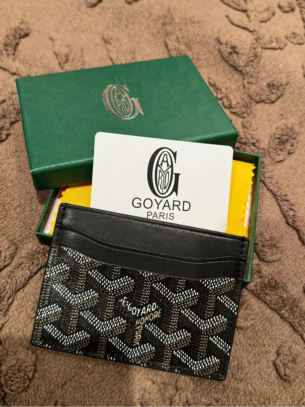 Black Card Holder - Signature Pattern